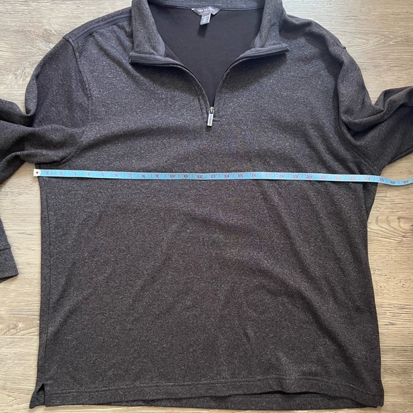 Van Heusen Flex Men’s Mock Neck Long Sleeve Quarter Zip Pullover Black Size XL - Picture 8 of 12